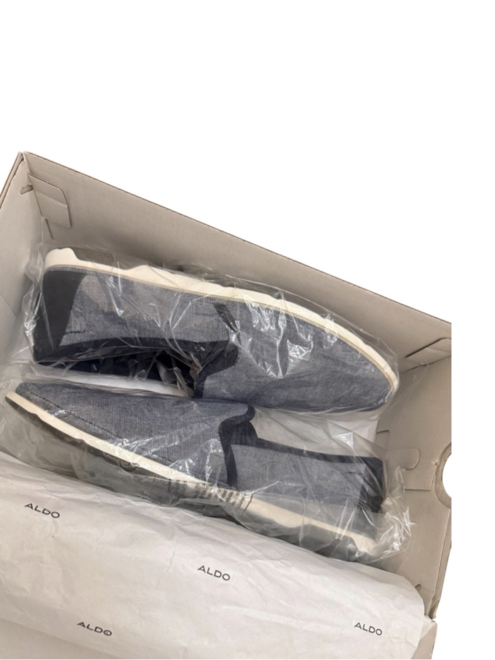 ALDO - NAVY BLUE DENIM “GWIEWEN” SLIP ON LOAFERS - Picture 11 of 11